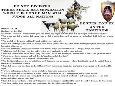 BE NOT DECIEVED, THERE SHALL BE A SEPARATION